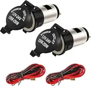 Ohleats 2 PCS Car Cigarette Lighter Socket, 12V Waterproof Auto Cigarette Lighter Adapter with Extension Cable, Vehicle Lighter Power Outlet Socket Replacement, Car Accessories for Truck SUV