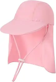 [XINCHIA] Kids Beach Sun Hat with Neck Flap UPF 50+ Summer Swim Cap with Adjustable Chin Legionnaires Hat Sun Protection Beach Hat Soft Neck Protection Sun Visor Baseball Cap for Travel Holiday Seaside