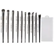 Choyu - Makeup Brush / PVC Brush Pouch / Set Set of 10 Pcs - Eye Brush - With PVC Pouch - Black - One Size