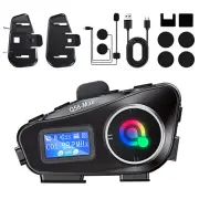 Motorcycle Intercom Helmet Bluetooth Headset LCD Waterproof double back clip