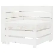 Garden Pallet Corner Sofa White Wood vidaXL