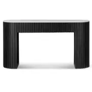 Mcmahon 1.5m White Marble Console Table - Black