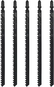 SING F LTD 5Pcs T744D Jigsaw Blades High Carbon Steel 6 TPI 150mm Working Length Straight Fast Cutting T-Shank Jig Saw Blades for Wood Plastic