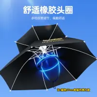 在飛比找樂天市場購物網優惠-頭戴雨傘 遮陽傘 釣魚傘 漢鼎釣魚帽傘 防曬防雨頭戴式雨傘 