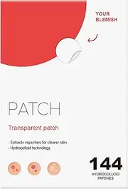 FEESHOW Unisex Clear Acne Patches Invisible Face Stickers for Oil Control Blemish Cover Breathable Waterproof Red 144Pcs One Size