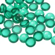 100pcs Cat Eye Resin Beads, 10mm Flatback Round Dome Beads Emerald Green