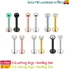 12PCS Tragus Studs Earring Surgical Steel Conch Helix Piercing Lip Ring Labrets