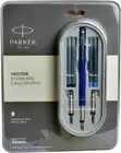 Parker Vector Standard Calligraphy Fountain Pen Blue Body Refillable q120