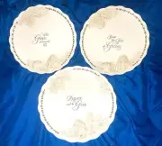 Grasslands Set Of 8.5” Thanksgiving Plates - Grace, Joy Of Giving, Rejoice /Glad