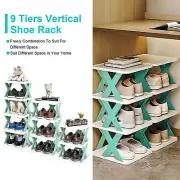 9-Tier Shoe Rack Storage Small Shoe Rack Narrow DIY Adjust Shoe Shelf Organizer