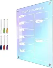 FOYTOKI 1 Acrylic Weekly Planner Board Erasable Schedule Calendar for Fridge Meal Planning Whiteboard Reusable Memo Board for Organizing Lists and Reminders