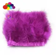 2meter Plum Fluffy Turkey feather Trim 6-7inches Dyed feathers on Ribbon Wedding