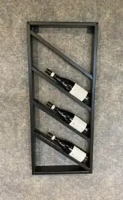 Wall Mounted Wine Rack, Modern Wine Rack, Steel Wine Rack, 4 Bottles