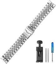 YCBFGAZATK Fit For Seiko Watch Strap Series Diving 22mm SRPE99K1 SRPC91J1/25J1 Fold Buckle Silvery Solid Stainless Steel Watchband