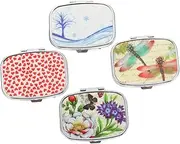 GOOHOCHY 1 Set 4Pcs Portable Medicine Storage Case Containers for Travel Compact Organizers for and Items Lightweight and Easy to Carry for Home Go Use