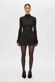 Corinthian Wool Mini Skirt in Black - CAMILLA AND MARC® C&M