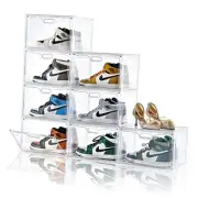 8 Pack Shoe Boxes Clear Plastic Stackable, Large Shoe Storage Organizer with