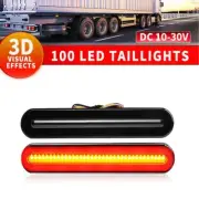 2x Tray Back Ute 100LED Tail Lights Strip Flowing Turn Signal Truck Trailer Boat