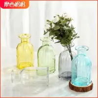 在飛比找蝦皮購物優惠-摩西✨🎀家居優選🌈五彩創意玻璃多色小花瓶家用水培器皿迷你分裝