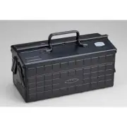 Toyo Steel 2 Stage Drawer Tool Box ST-350 Black Double Open Door Storage