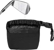 ENERKEEN Golf Club and Golf Ball Cleaning Bag, Waterproof Clean Face Technology Liner, Detachable Clip, Machine Washable, Cleans Club Grooves, Dry Exterior