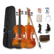 4/4 Full Size Advance 4 String Violin Kit Ebony Fittings For Beginner Handmade