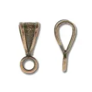 Bail, 12 Antiqued Copper Plated Textured 9mm Pendant Bails with Loop *