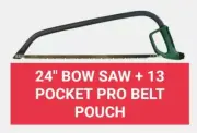 3pcs CYCLONE Pro 24" Bow Saw 2x Blades & CYCLONE 13 pocket tool pouch & Mini AXE