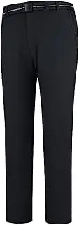 [Maiyifu-GJ] Men's Fleece Lined Hiking Pants Waterproof Warm Outdoor Softshell Pant Windproof Snow Ski Trousers with Belt