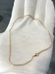 14k Yellow Gold Cuban Link Design Ankle Bracelet 1.8 Grams 11" Length Gift