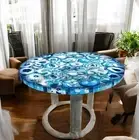 24" Round Blue Agate Coffee Table Top Agate Center Sofa Hallway Decors