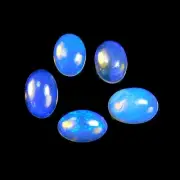 2.6 Ct 5 Pcs Natural Australian Water Opal, Full Flashy Blue Fire Transparent.