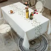 Cotton and Linen Art Tablecloth Water and Oil Proof Tassel Lace Tablecloth Decor