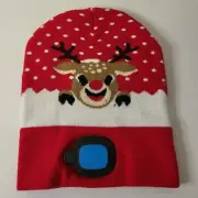 Unisex Winter Christmas LED Light Beanie Ski Hat USB Knit Headlamp New