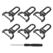 6Pcs Swivel Clasps, 0.98" D Ring Detachable Snap Hook with Screwdriver, Black