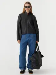 Leather Patch Detail Bomber