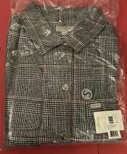 NEW BRIXTON Womens XL Black Pattern Flannel