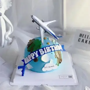 警車蛋糕裝飾擺件直升飛機客機模型小孩男孩警察生日蛋糕插牌插件