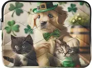 14 inch Laptop Sleeve with Kittens Design for St. Patrick's Day