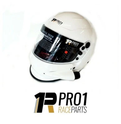 White Pro1 Full Face SIDE AIR Snell 2020 Helmet Race car Speedway Drag Rally
