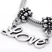 Love Dangle European Bead Compatible for Most European Snake Chain Bracelet