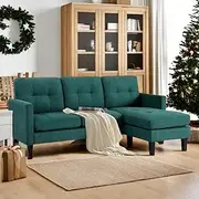 GlasFlength L Shaped Couch Sectional Couches - Cloud Couch Sectional Convertible Sofa Bed Couch Set with Reversible Chaise, Modular Sectional Sofa for Living Room Apartment Small Space(Green)