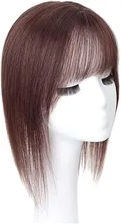 Women's air bangs wig, increased quantity hair extensions，invisible coverage (Dark brown, 25cm)