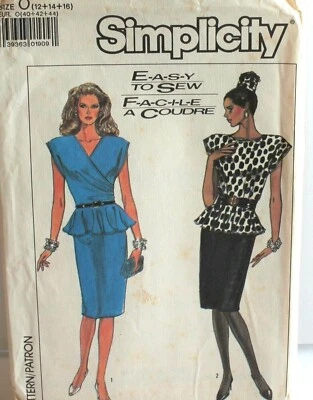 Simplicity 8120 Sewing Pattern Fitted Dress Sizes 12-16