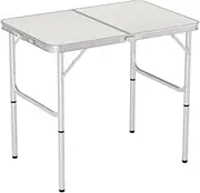 Weisshorn Camping Table, 90 x 60 x 72cm Folding Portable Picnic Camp Tables Outdoor Dining Set Trekology Desk Travel Hiking Beach BBQ Coffee Desks, Adjustable Height Lightweight Aluminum Silver