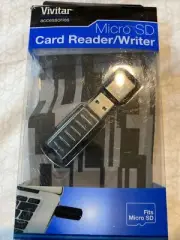 MICRO SD CARD READER/WRITER VIVITAR RW-1000-BLK USB 2.0