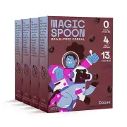 Magic Spoon Cereal, Cocoa 4-Pack of Cereal - Keto, Gluten Free, Sugar Free, and