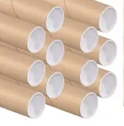 31 Count - Uline Kraft Mailing Tubes with End Caps - 2.5" x 24" L .06" Thick