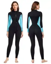 LEMORECN (16 SIZES) MENS WETSUITS JUMPSUIT NEOPRENE SIZE: WOMEN S - BLUE FRONT