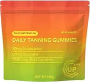 Tanning Gummie, Tanning Gummies for Skin Glow & Health - Vegan, Non-GMO, with Astaxanthin, Lycopene & Beta Carotene, 60 Gummies for a Natural, Long-Lasting Tan (1PCS)